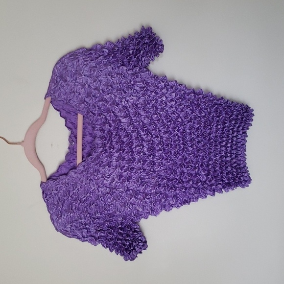 Purple popcorn top, Y2K, scrunch top. Women's medium - Picture 1 of 6